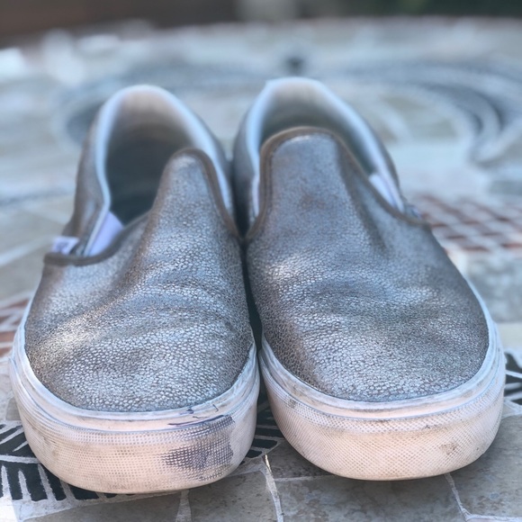 Gold sparkly vans. Size 8.5 - Picture 3 of 5